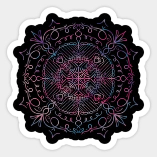 Colorful Flowers & Hearts Mandala Sticker